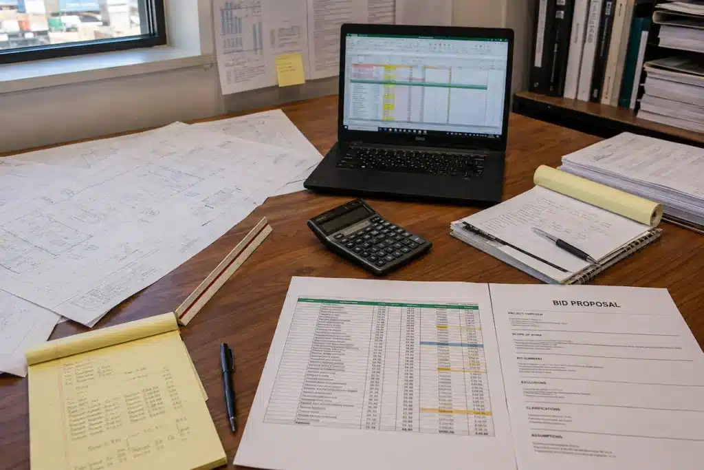 Construction drawings, cost estimate and bid proposal.