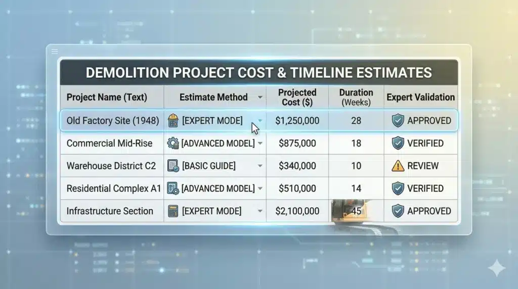 Demolition Takeoff Services